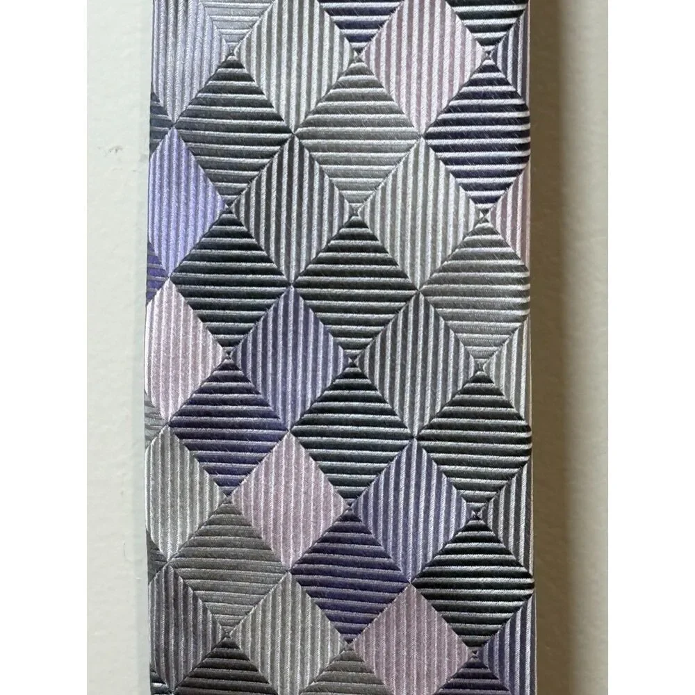 Ted Baker London Geometric Silk Tie Adjustable Necktie Designer Men’s Multicolor